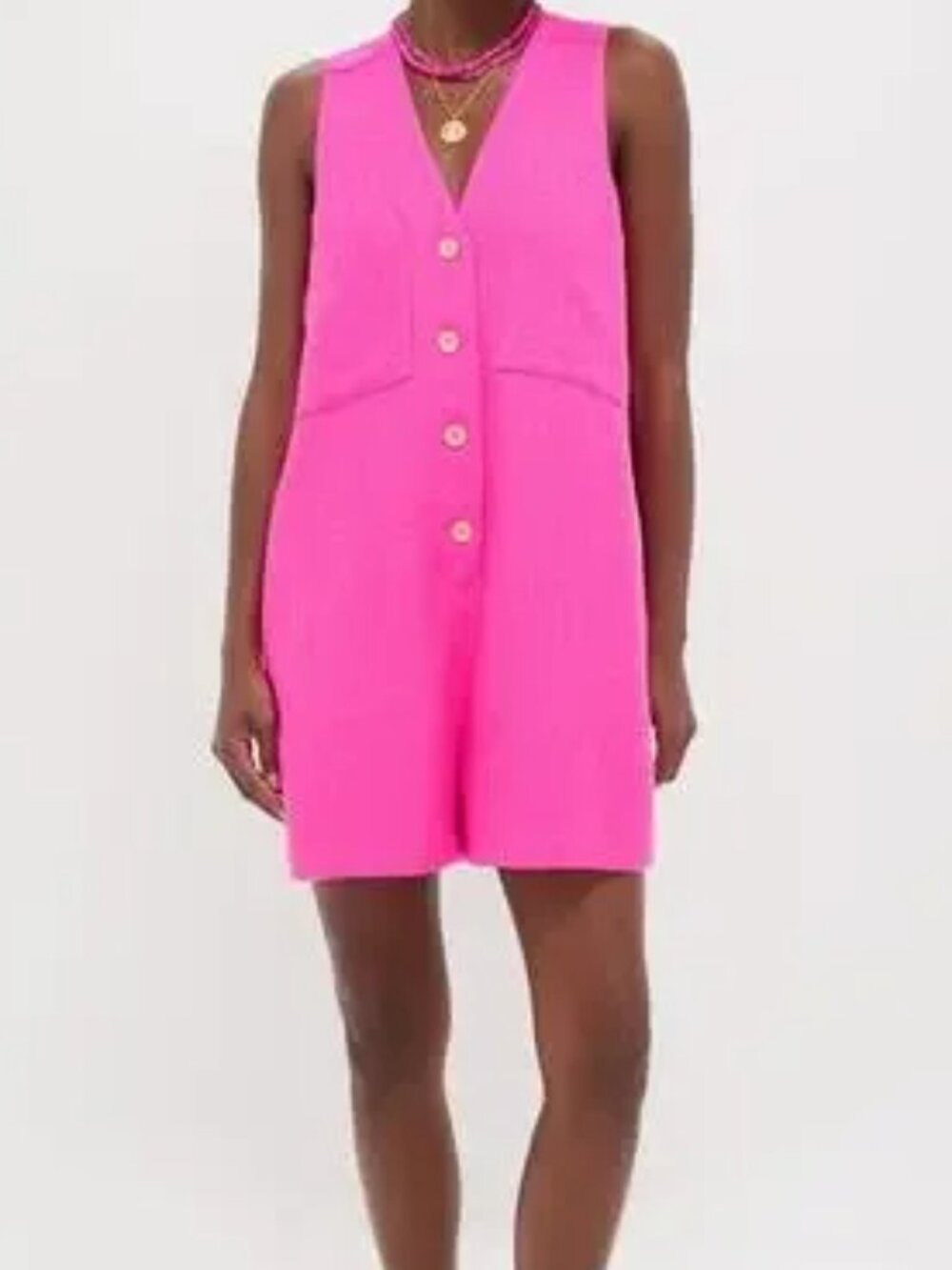 TUCKERNUCK Hot Pink Textured Myla Romper Size S Retail $128